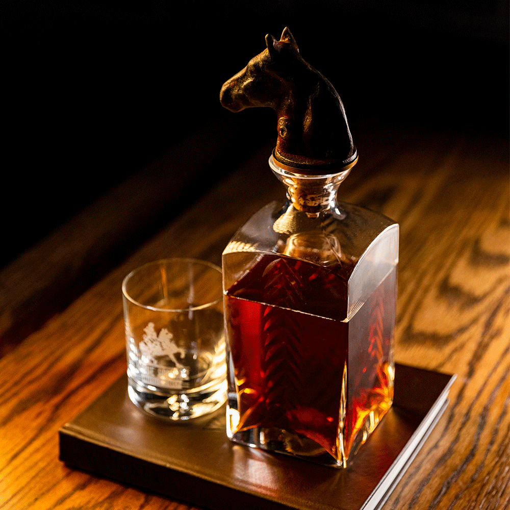 Horse Head Etched Glass Decanter