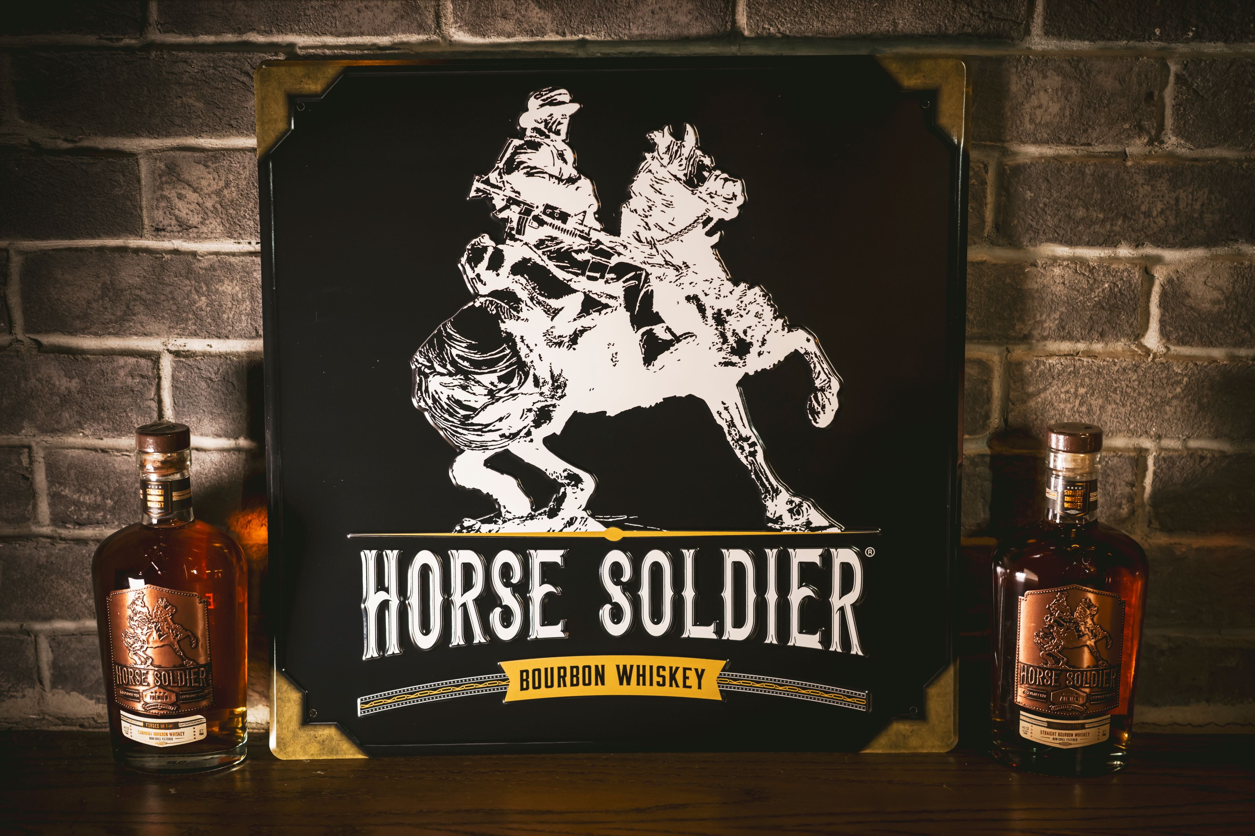 20x20 Horse Soldier Metal Sign Horse Soldier Bourbon